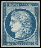 Le 20 c bleu Cérès de Dambourgez Cote: 19 000 €
